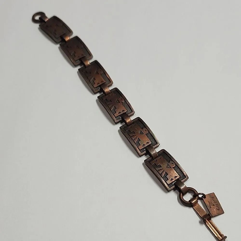 Vintage Bell Trading Post Thunderbird Copper Panel Bracelet